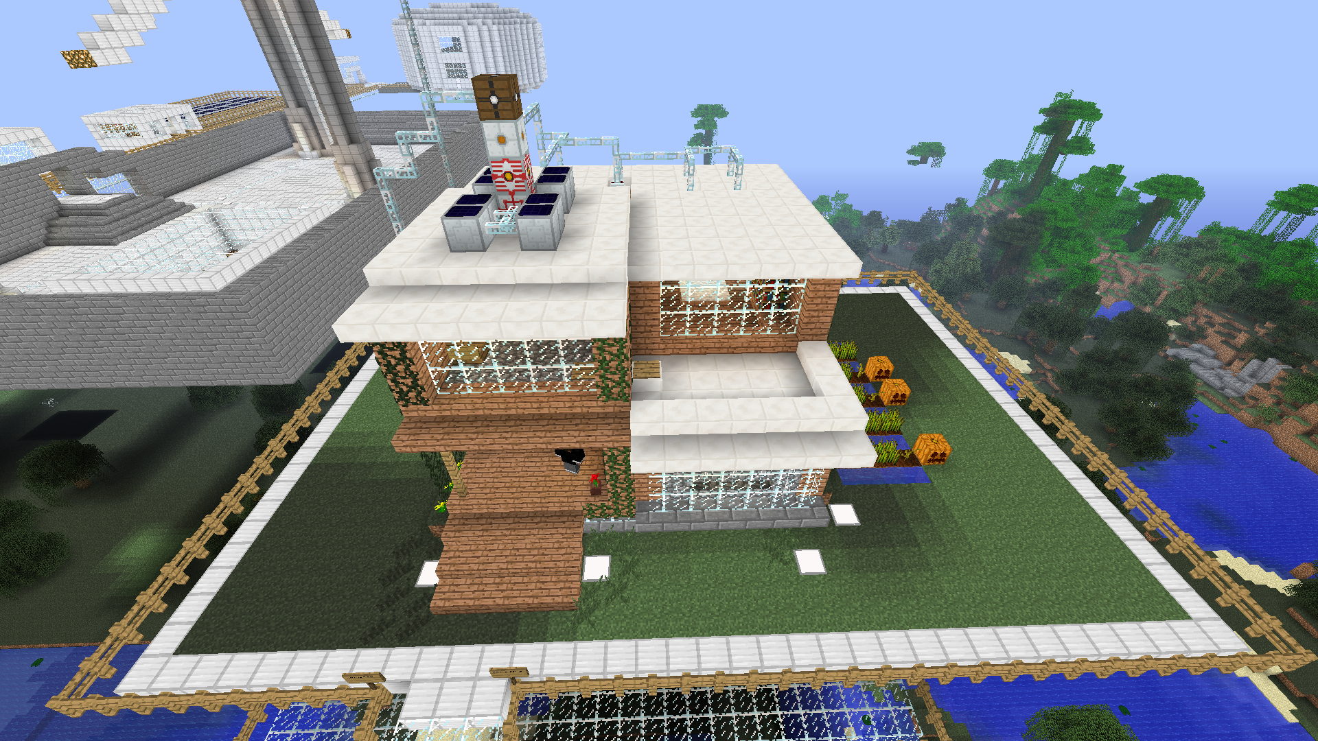Front view of passive house from above