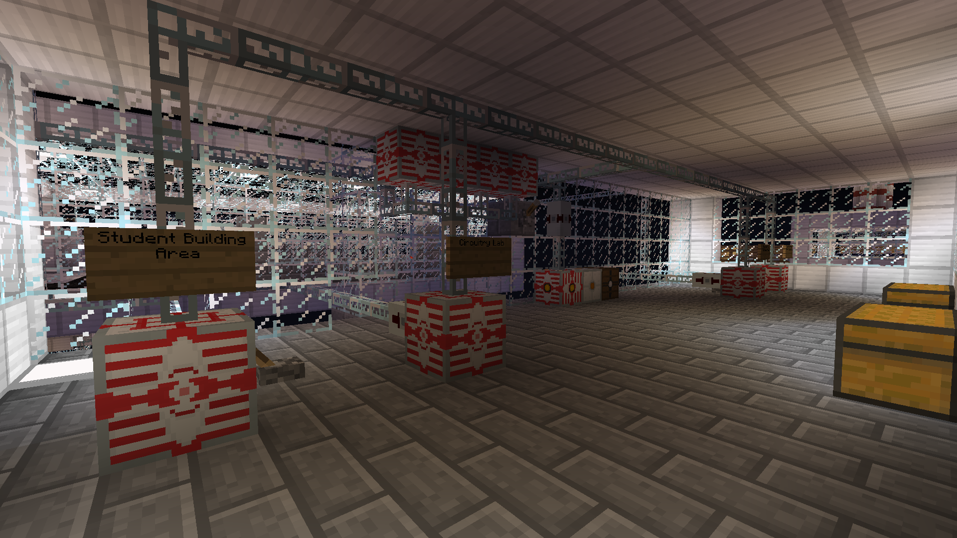 inside the substation at night